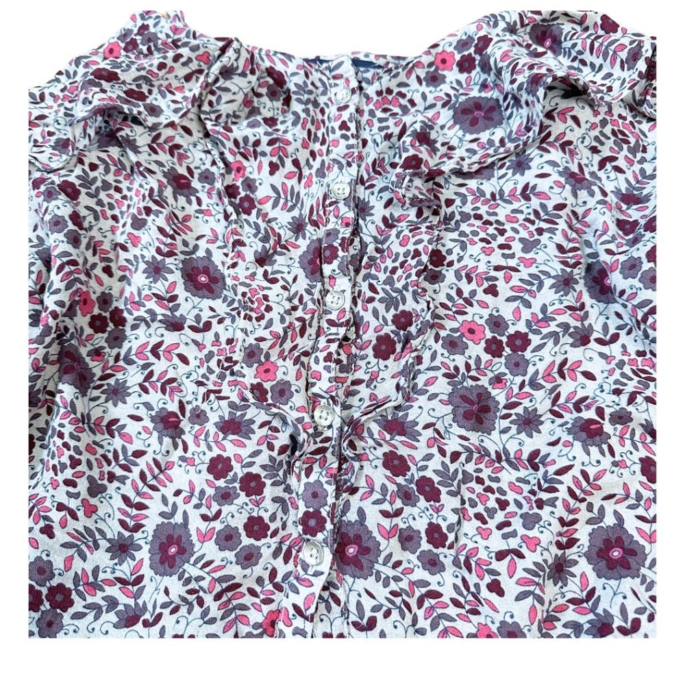 SOLD american eagle floral fairycore ruffle crop top summer tank top size large - Picture 8 of 11